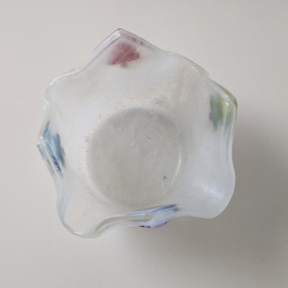 Candle holder Christmas tree fused glass art one of a kind handmade - Picture 4 of 4